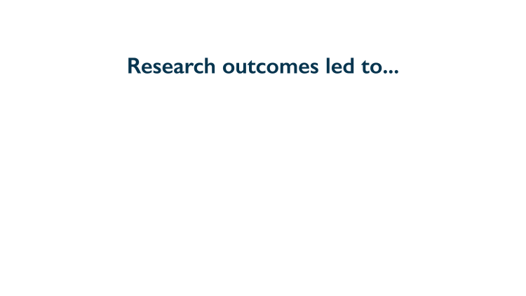 Research outcomes led to...