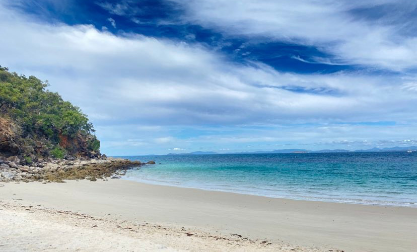 A pristine beach at Yeppoon on a warm, sunny day.