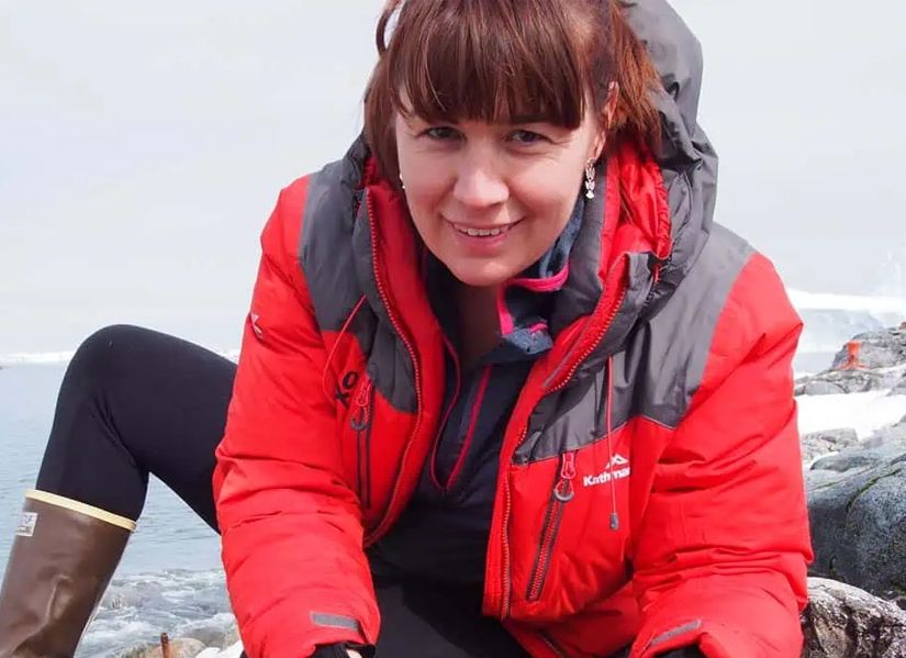 Dr Justine Shaw conducting conservation research in Antarctica