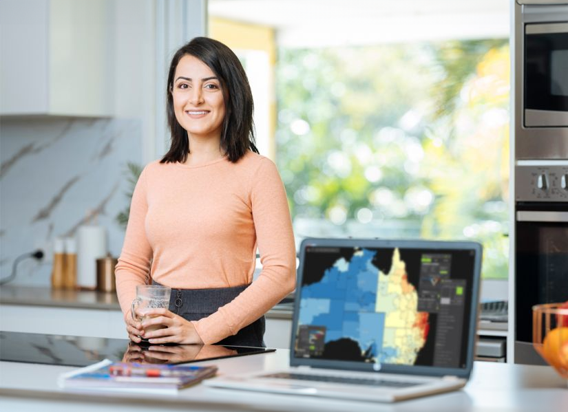 QUT data science student Emma Studerus studying from home