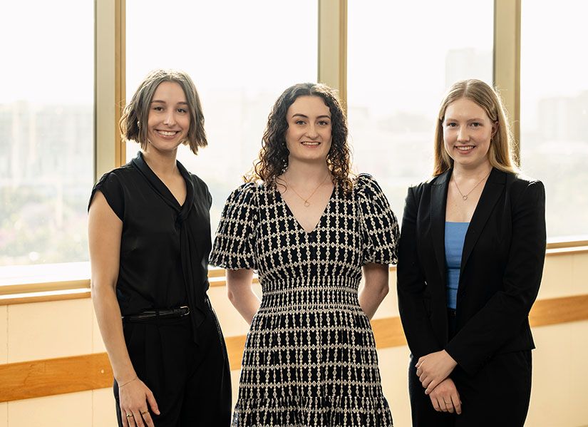 Mya Ward, Grace Butters and Stephanie Kelly