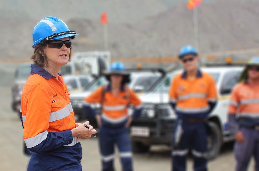 Jeanne Johns onsite dressed in hi vis workwear