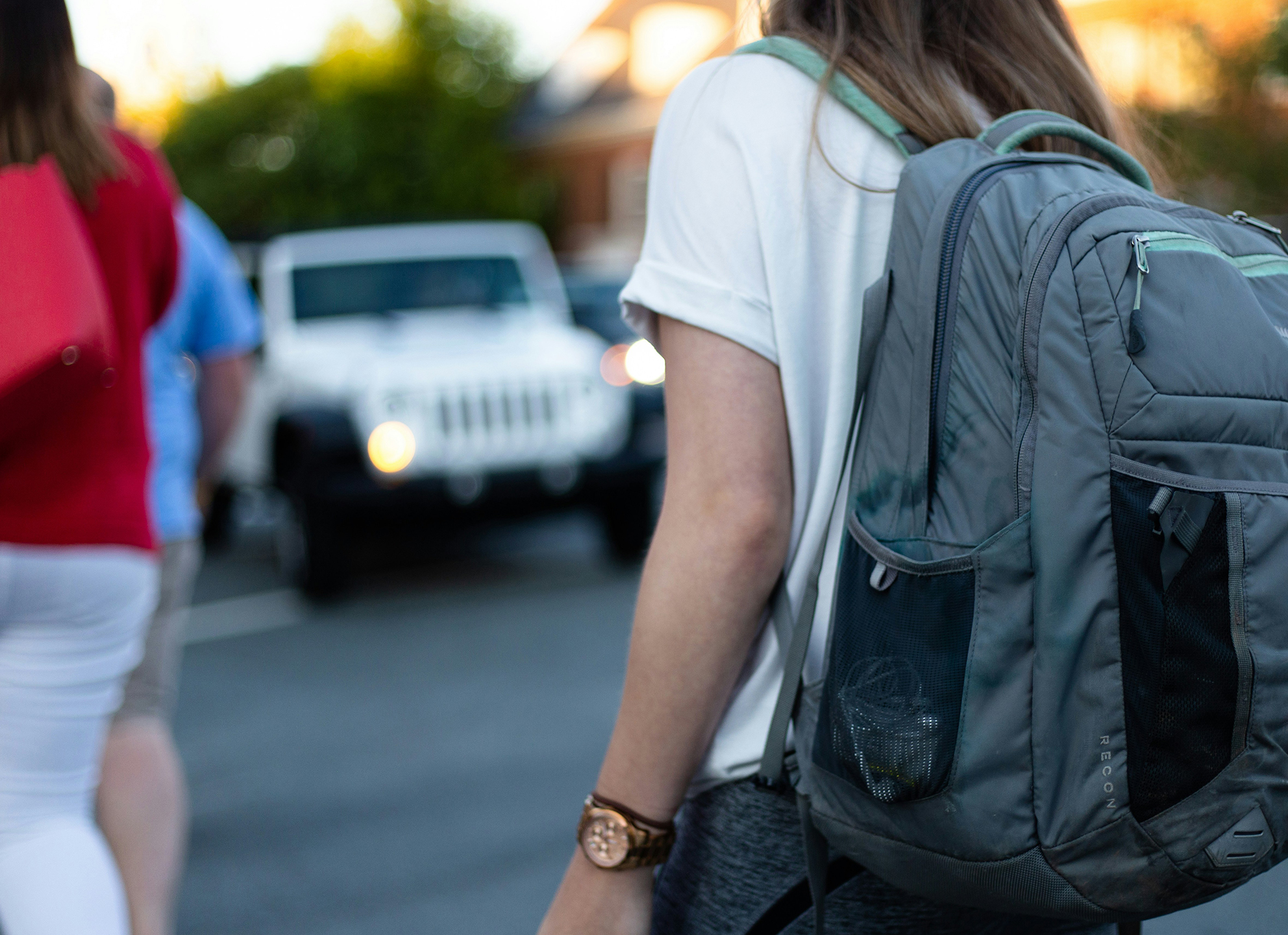 Teenager with backpack