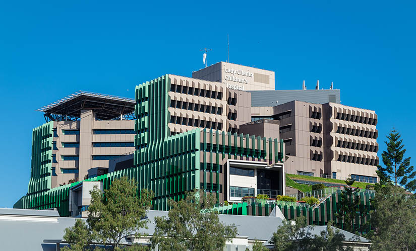 The exterior of the Lady Cilento Children's Hospital.