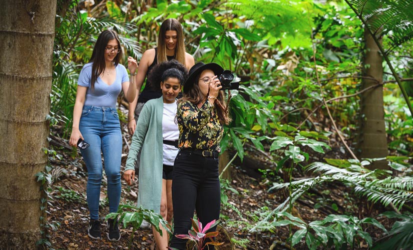 Students hiking