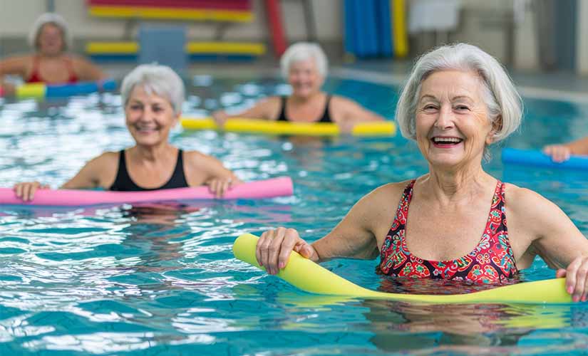 Elderly women in pool