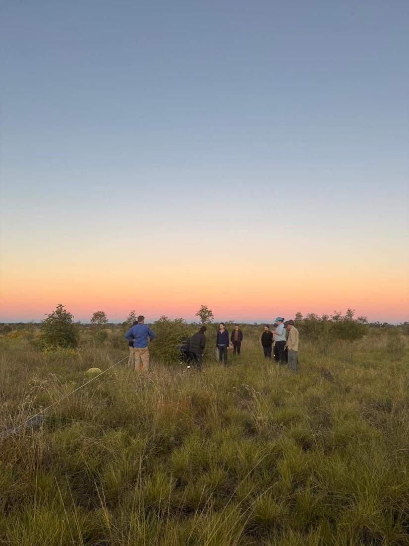 Field trip group at sunset