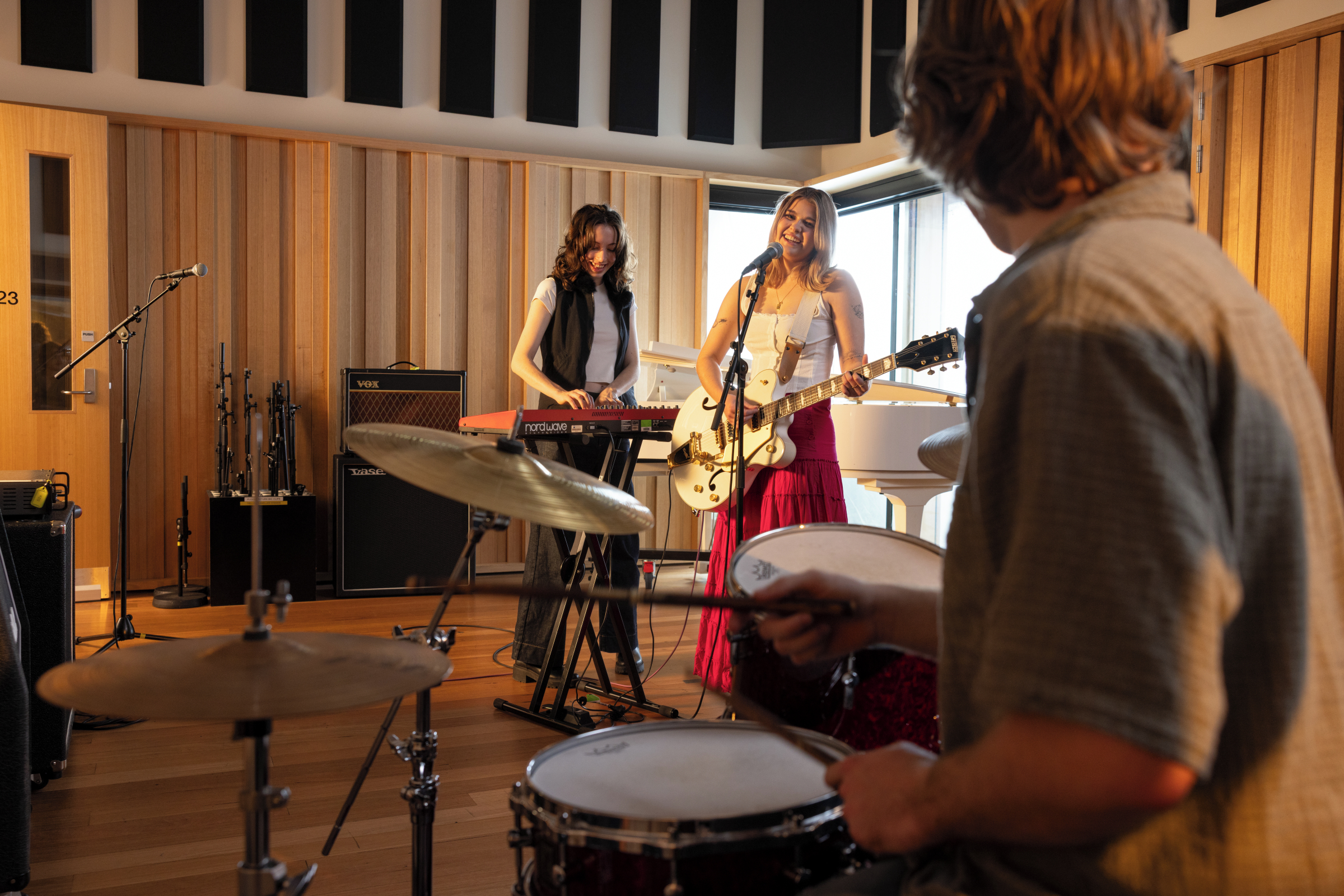 Chelsea Costar and other QUT Music students performing in the Kelvin Grove facilities
