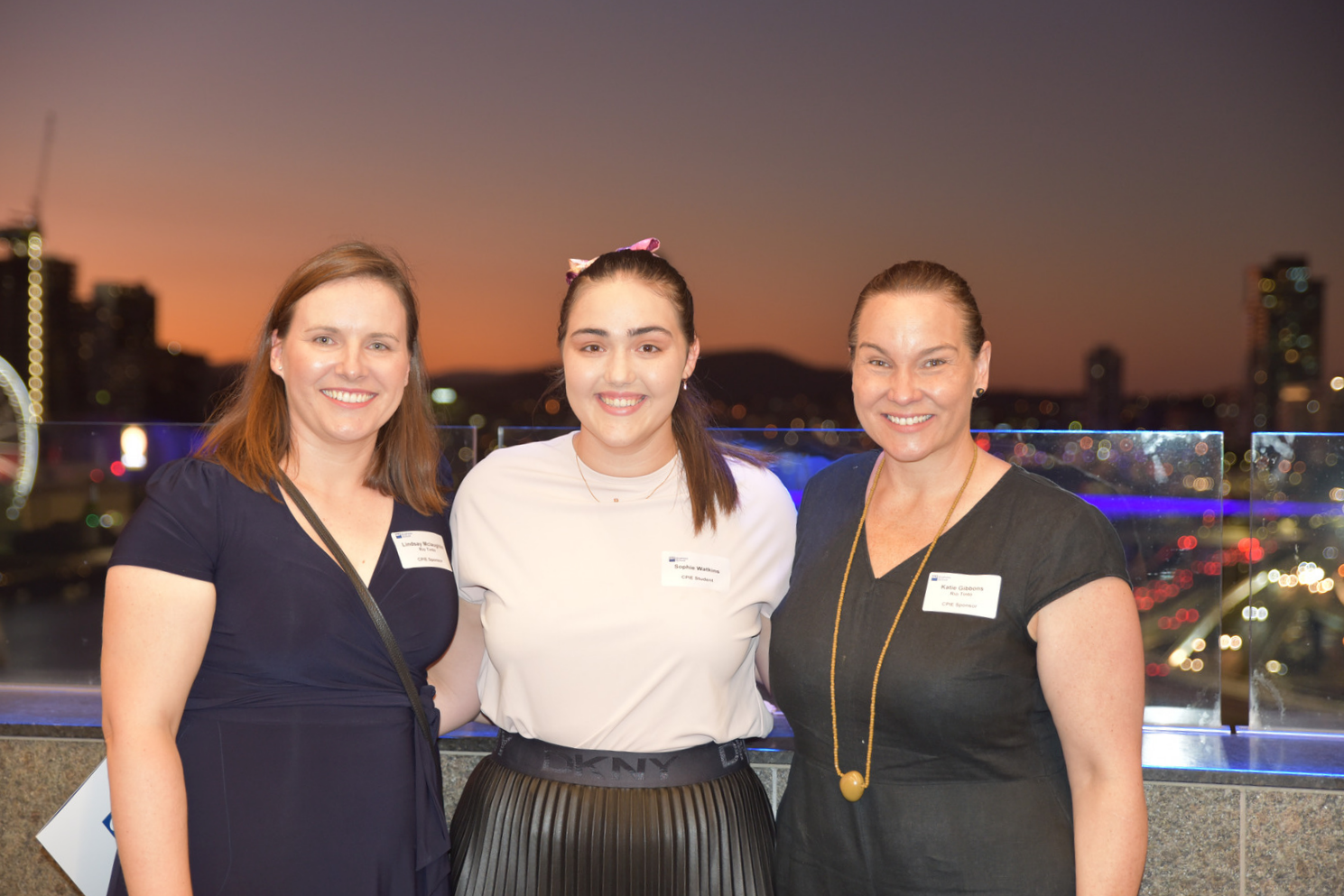 L – R: Lindsay Mclaughlin, Rio Tinto, Sophie Watkins, CPIE student & Katie Gibbons, Rio Tinto L – R: Lindsay Mclaughlin, Rio Tinto, Sophie Watkins, CPIE student & Katie Gibbons, Rio Tinto