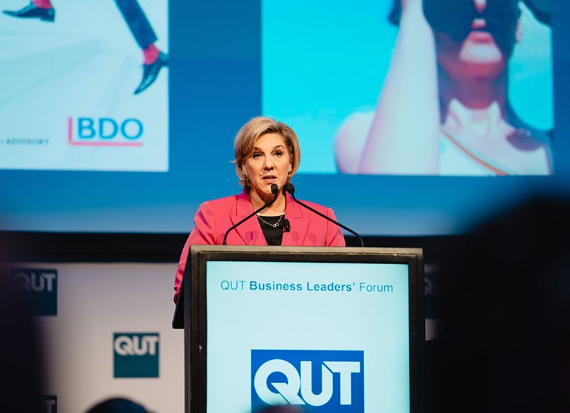 Robyn Denholm speaking at the Business Leaders' Forum