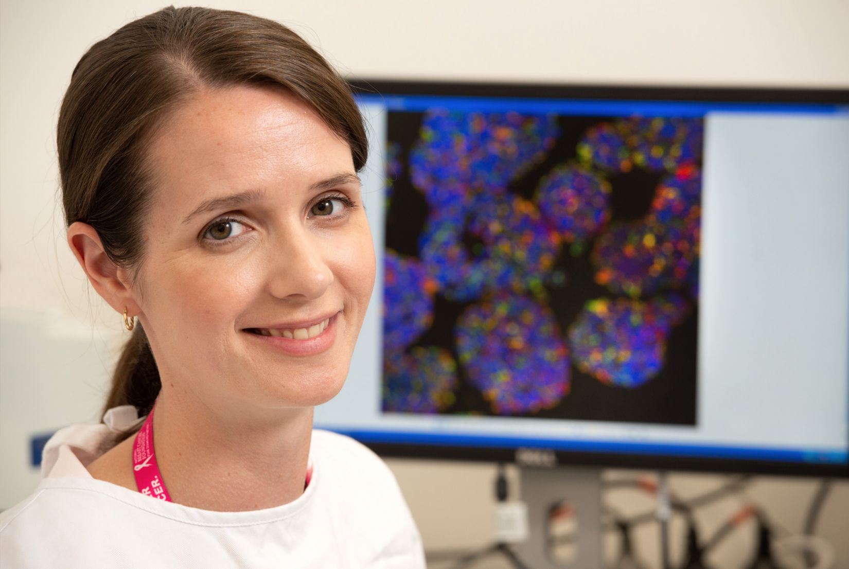 Associate Professor Laura Bray with 3D prostate cancer model