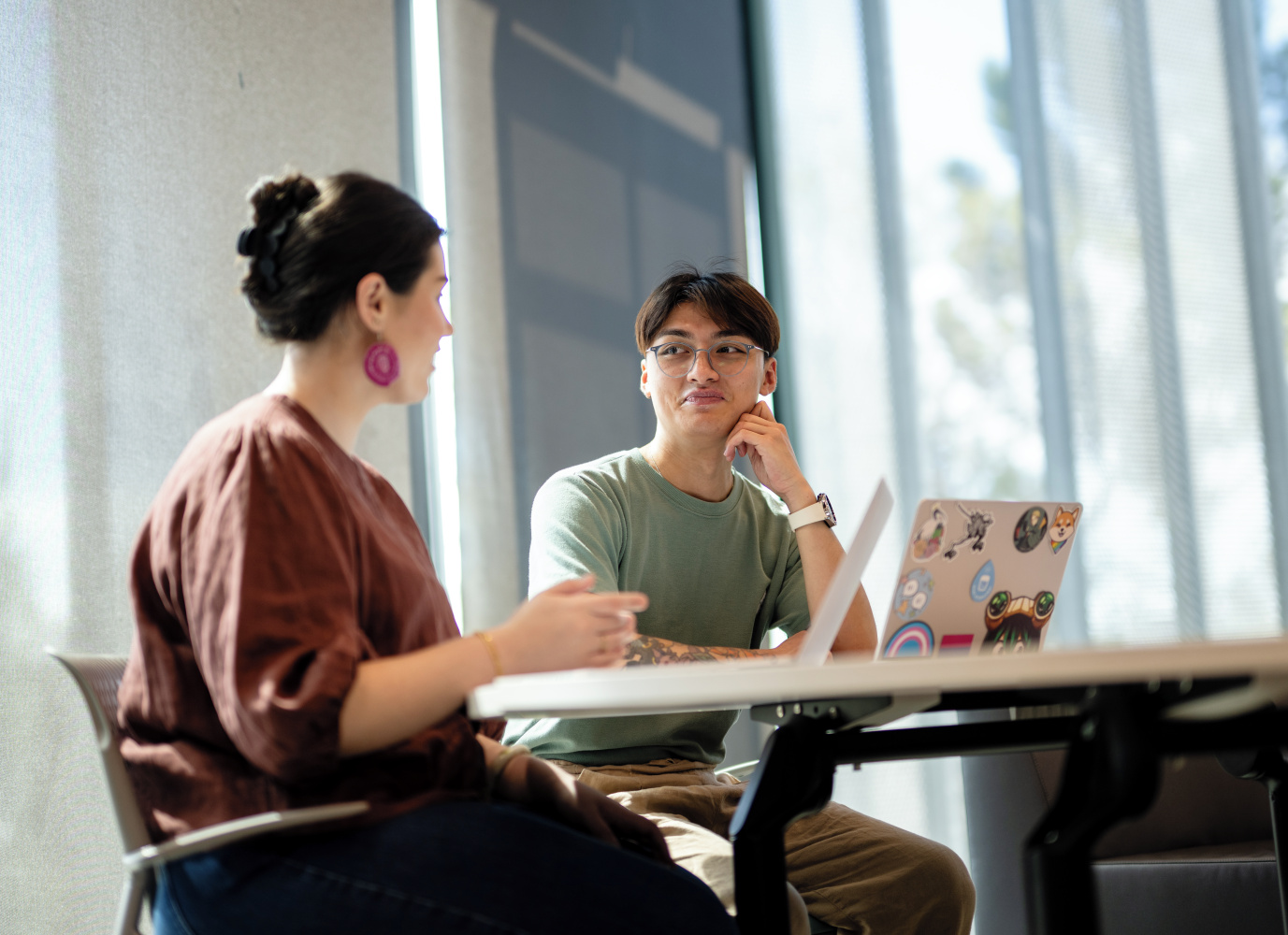 Two students talking