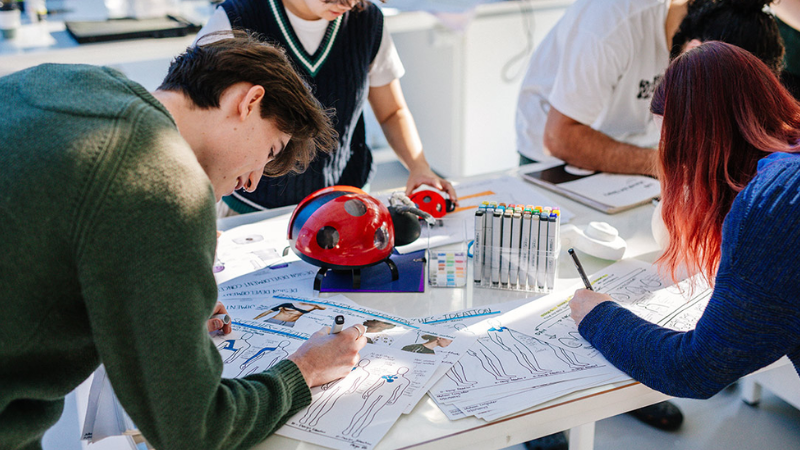 working on industrial design
