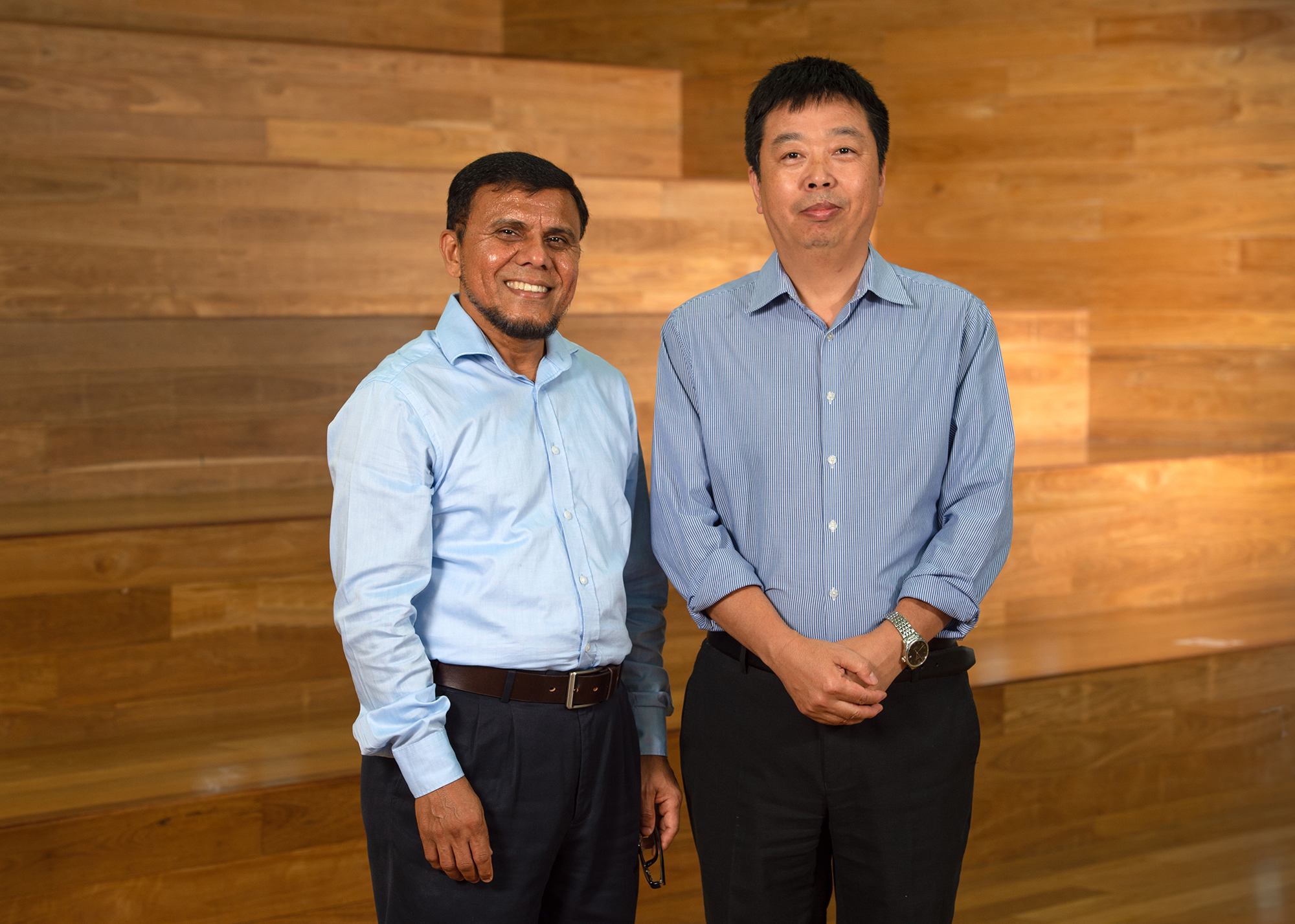 left to right, Associate Professor Azharul Karim and Professor Yuantong Gu.